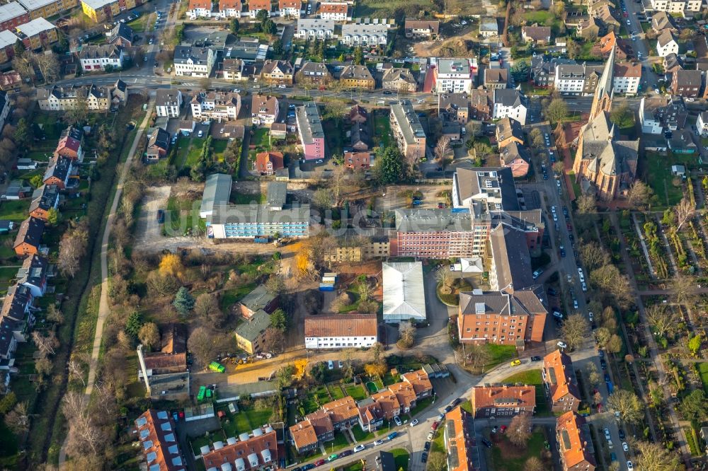 Luftaufnahme Herne - Klinikgelände des Krankenhauses Marienhospital-Herne II in der Widumer Straße in Herne im Bundesland Nordrhein-Westfalen, Deutschland