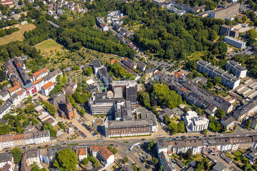 Luftaufnahme Witten - Klinikgelände des Krankenhauses Marienhospital in Witten im Bundesland Nordrhein-Westfalen, Deutschland