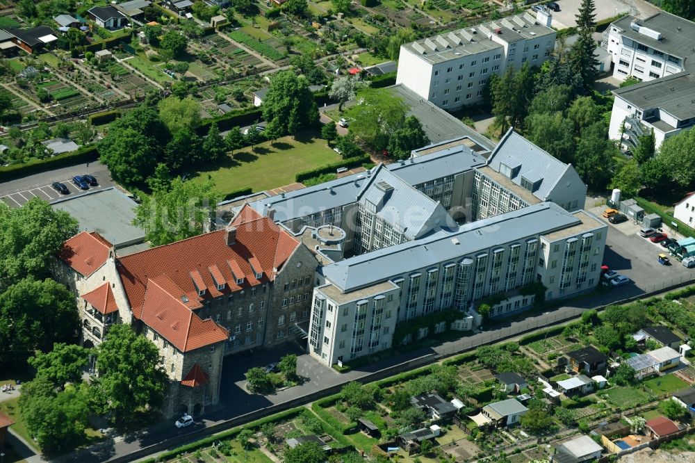 Luftaufnahme Magdeburg - Klinikgelände des Krankenhauses St. Marienstift Magdeburg GmbH in Magdeburg im Bundesland Sachsen-Anhalt, Deutschland