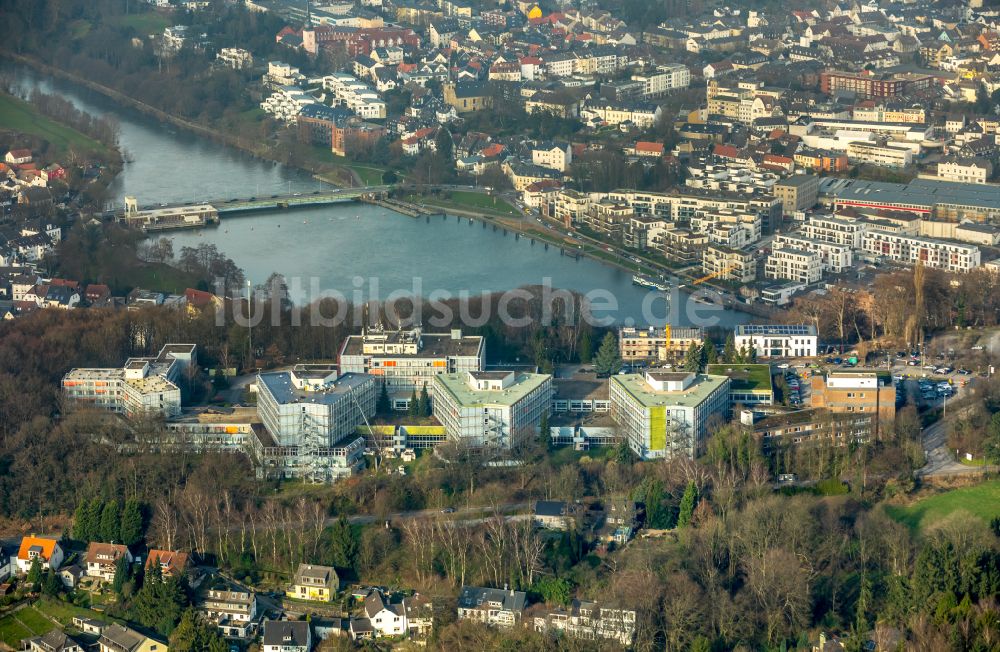 Luftbild Essen - Klinikgelände des Krankenhauses MediClin Fachklinik Rhein/Ruhr Auf der Rötsch im Ortsteil Werden in Essen im Bundesland Nordrhein-Westfalen, Deutschland