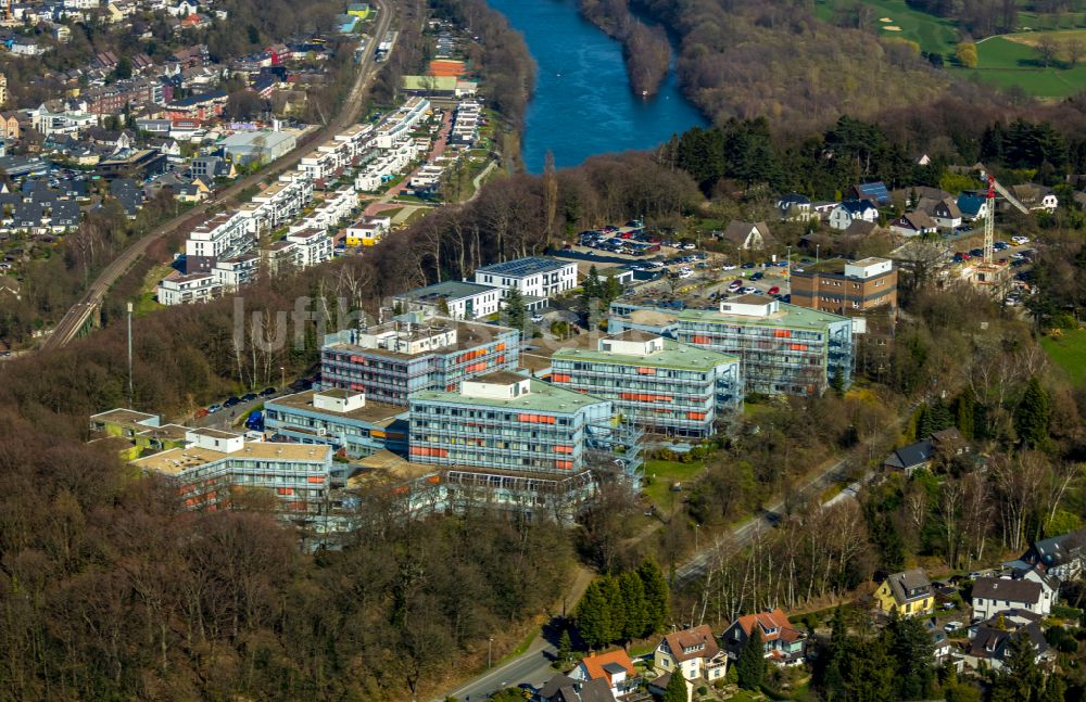 Luftbild Essen - Klinikgelände des Krankenhauses MediClin Fachklinik Rhein/Ruhr Auf der Rötsch im Ortsteil Werden in Essen im Bundesland Nordrhein-Westfalen, Deutschland