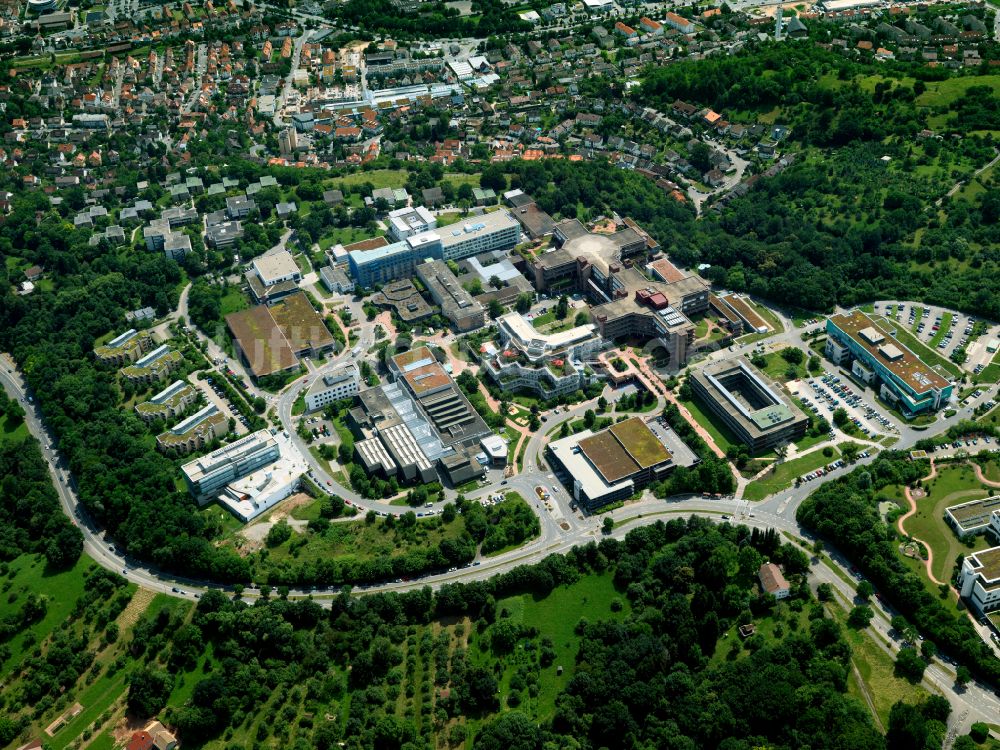 Tübingen von oben - Klinikgelände des Krankenhauses Medizinische Universitätsklinik auf dem Schnarrenberg in Tübingen im Bundesland Baden-Württemberg, Deutschland