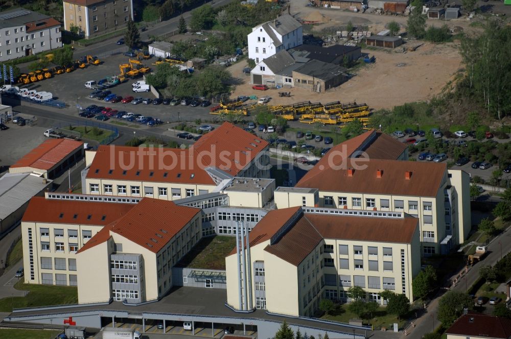 Grimma aus der Vogelperspektive: Klinikgelände des Krankenhauses Muldentalklinik in Grimma im Bundesland Sachsen, Deutschland