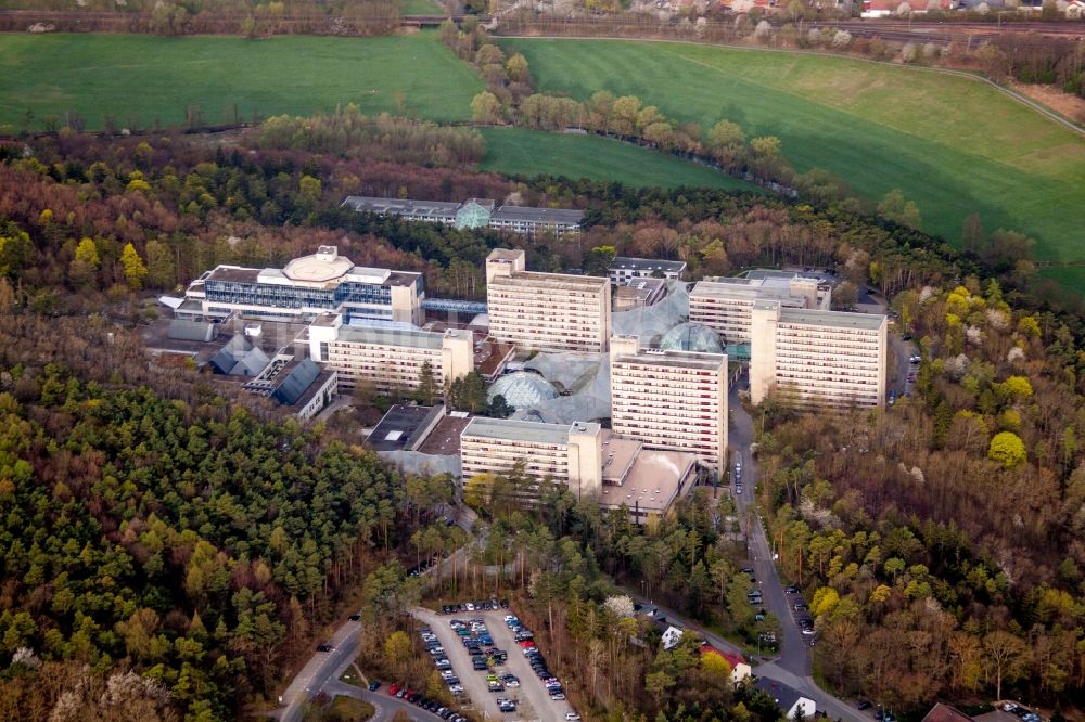 Luftbild Bad Neustadt an der Saale - Klinikgelände des Krankenhauses Neurologische Klinik Bad Neustadt an der Saale in Bad Neustadt an der Saale im Bundesland Bayern, Deutschland