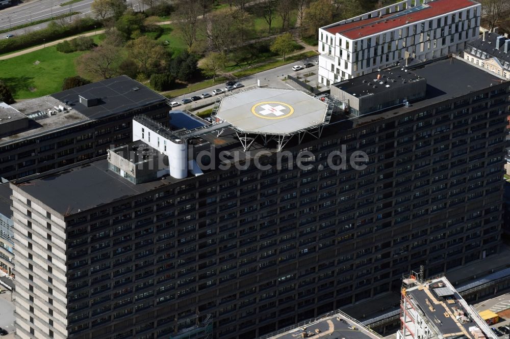 Kopenhagen von oben - Klinikgelände des Krankenhauses Rigshospitalet am Blegdamsvej in Kopenhagen in Dänemark