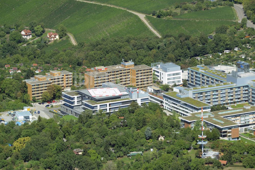 Stuttgart von oben - Klinikgelände des Krankenhauses Robert-Bosch-Krankenhaus im Ortsteil Bad Cannstatt in Stuttgart im Bundesland Baden-Württemberg, Deutschland