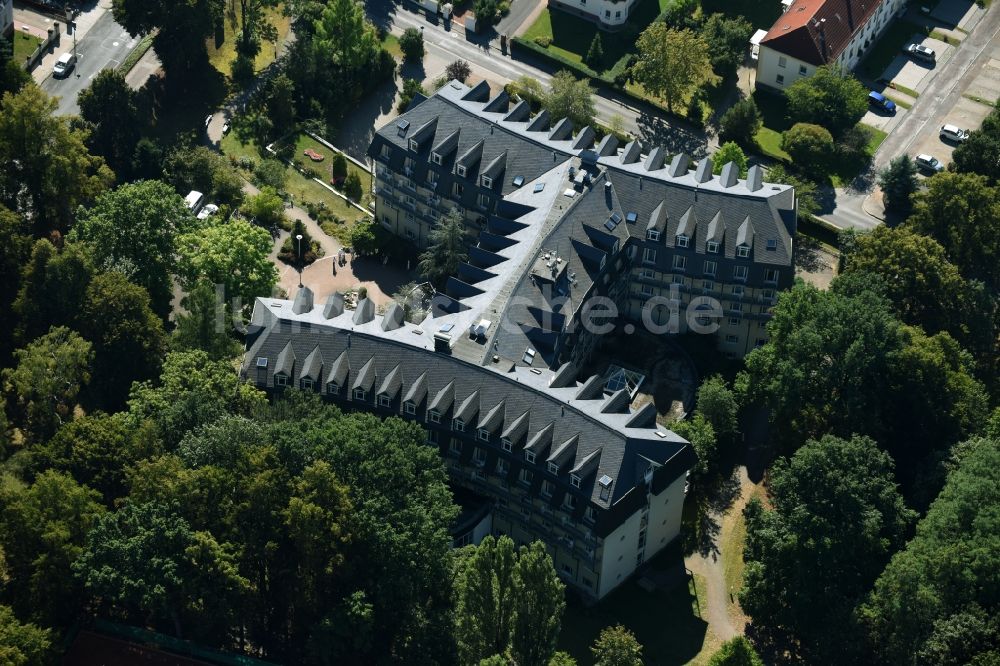 Luftaufnahme Bad Lausick - Klinikgelände des Krankenhauses Sachsenklinik Bad Lausick in Bad Lausick im Bundesland Sachsen