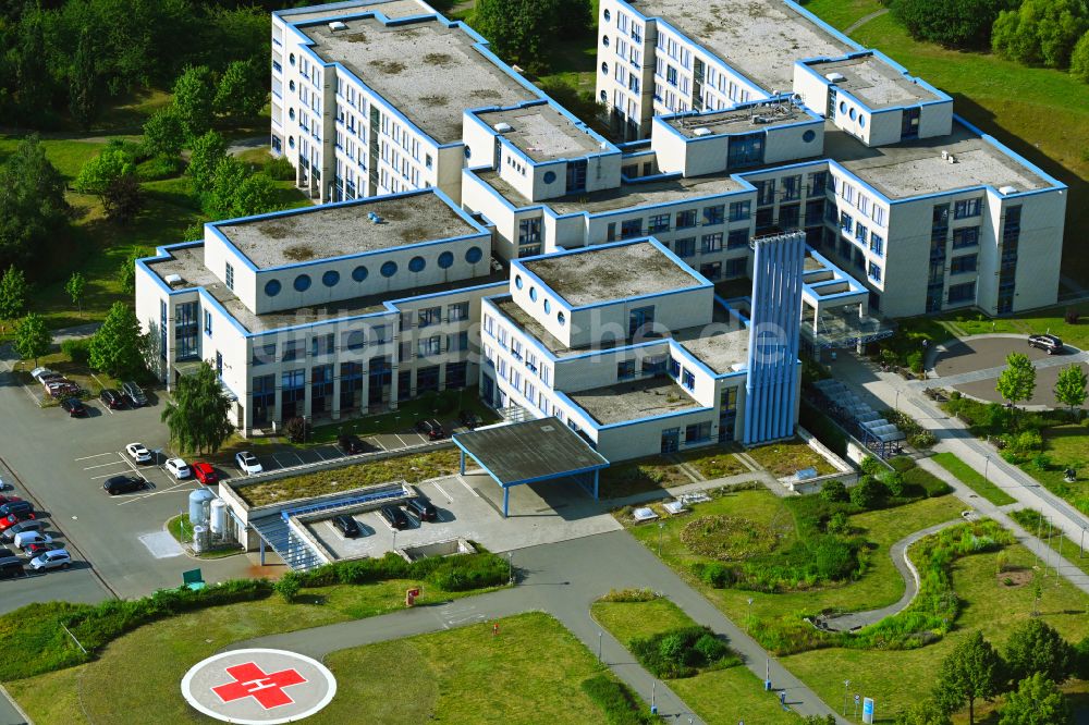 Luftaufnahme Zeitz - Klinikgelände des Krankenhauses SRH Klinikum Zeitz in Zeitz im Bundesland Sachsen-Anhalt, Deutschland