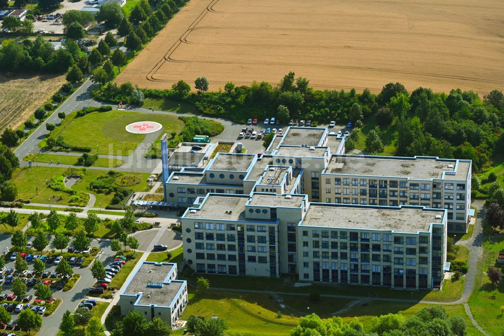 Zeitz aus der Vogelperspektive: Klinikgelände des Krankenhauses SRH Klinikum Zeitz in Zeitz im Bundesland Sachsen-Anhalt, Deutschland