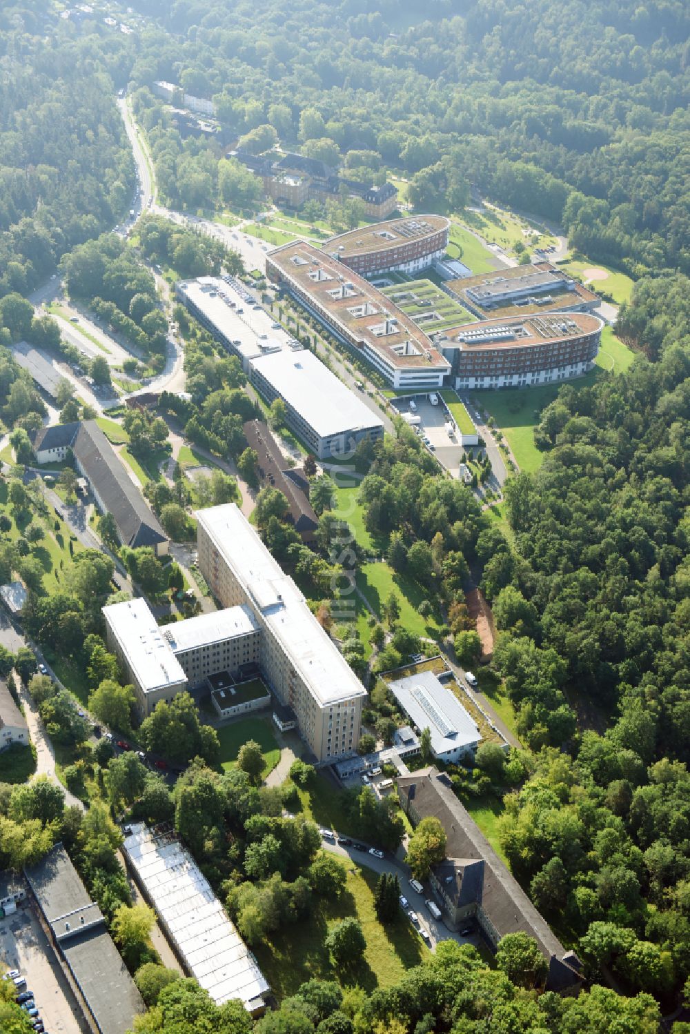 Luftaufnahme Gera - Klinikgelände des Krankenhauses SRH Wald-Klinikum Gera in Gera im Bundesland Thüringen, Deutschland