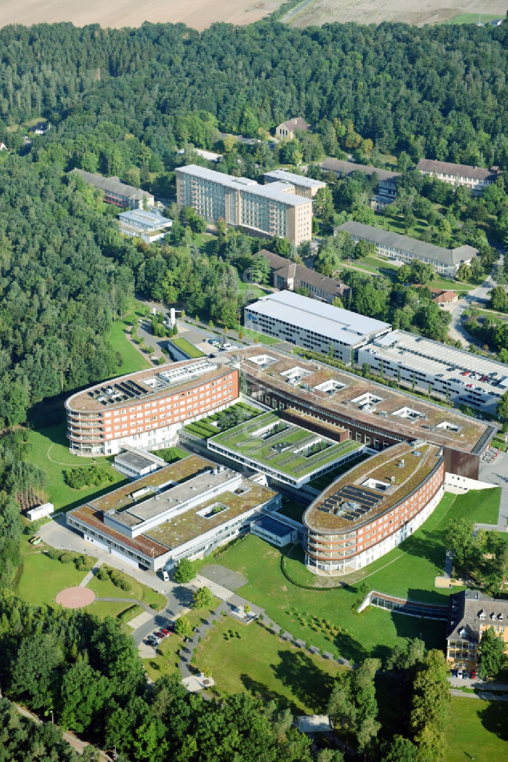 Gera aus der Vogelperspektive: Klinikgelände des Krankenhauses SRH Wald-Klinikum Gera in Gera im Bundesland Thüringen, Deutschland