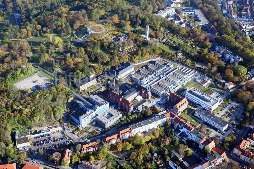 Brandenburg an der Havel von oben - Klinikgelände des Krankenhauses des Städtischen Klinikums Brandenburg GmbH in Brandenburg an der Havel im Bundesland Brandenburg, Deutschland