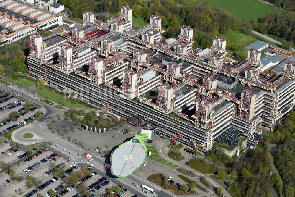Aachen von oben - Klinikgelände des Krankenhauses Universitätsklinikum Aachen in Aachen im Bundesland Nordrhein-Westfalen, Deutschland