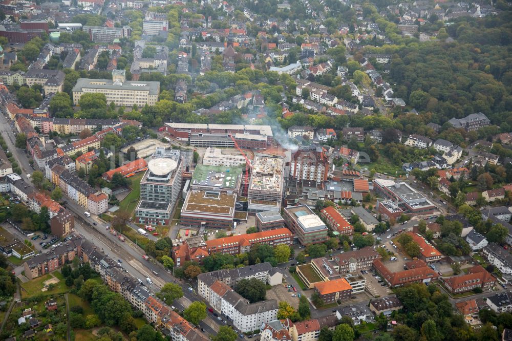 Bochum aus der Vogelperspektive: Klinikgelände des Krankenhauses BG Universitätsklinikum Bergmannsheil in Bochum im Bundesland Nordrhein-Westfalen, Deutschland