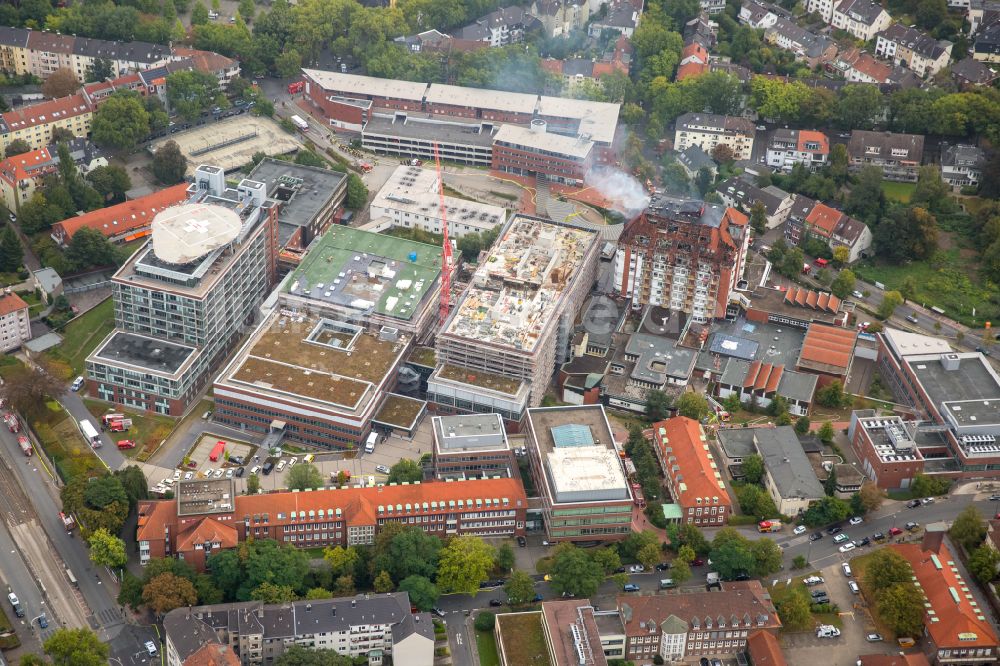 Luftaufnahme Bochum - Klinikgelände des Krankenhauses BG Universitätsklinikum Bergmannsheil in Bochum im Bundesland Nordrhein-Westfalen, Deutschland