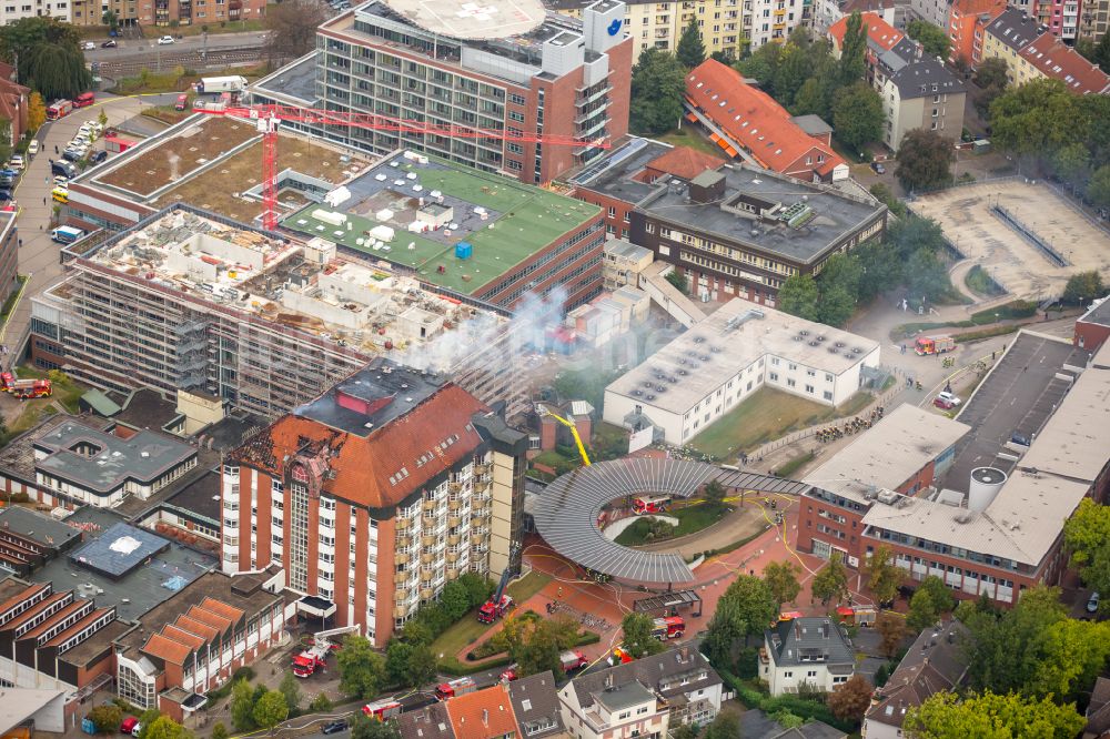 Luftbild Bochum - Klinikgelände des Krankenhauses BG Universitätsklinikum Bergmannsheil in Bochum im Bundesland Nordrhein-Westfalen, Deutschland