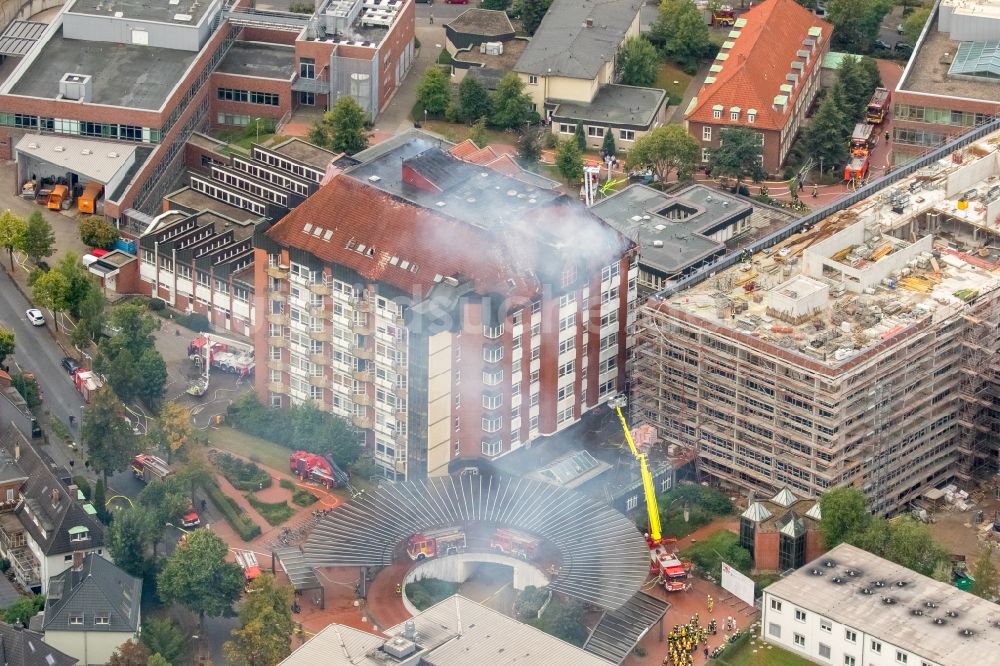 Bochum von oben - Klinikgelände des Krankenhauses BG Universitätsklinikum Bergmannsheil in Bochum im Bundesland Nordrhein-Westfalen, Deutschland