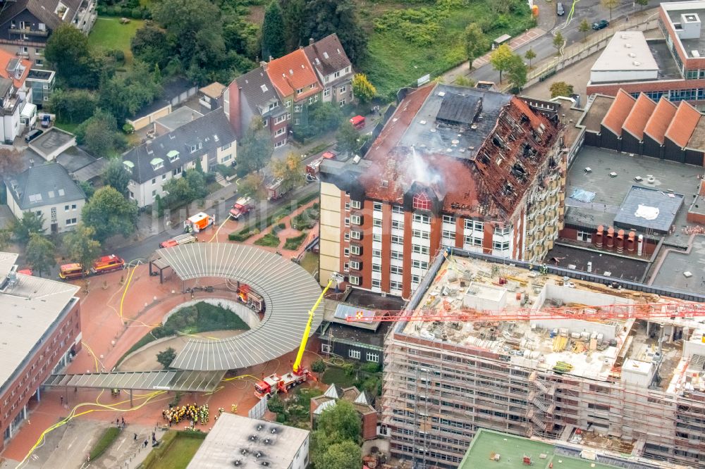 Bochum von oben - Klinikgelände des Krankenhauses BG Universitätsklinikum Bergmannsheil in Bochum im Bundesland Nordrhein-Westfalen, Deutschland