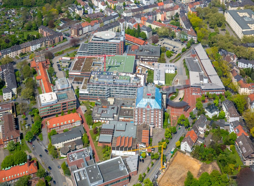 Luftbild Bochum - Klinikgelände des Krankenhauses BG Universitätsklinikum Bergmannsheil in Bochum im Bundesland Nordrhein-Westfalen, Deutschland