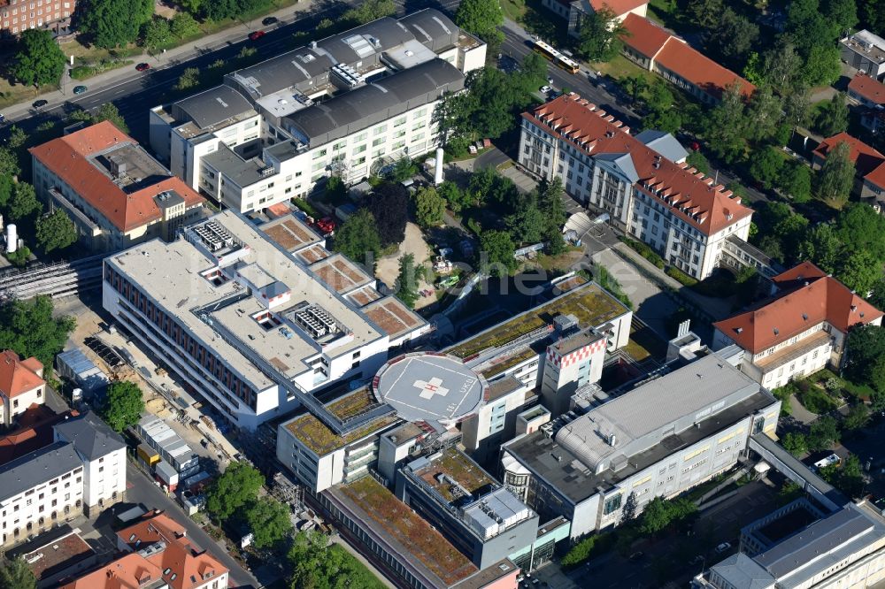 Luftbild Dresden - Klinikgelände des Krankenhauses Universitätsklinikum Carl Gustav Carus, Viszeral-, Thorax- und Gefäßchirurgie (VTG) an der Fetscherstraße in Dresden im Bundesland Sachsen, Deutschland