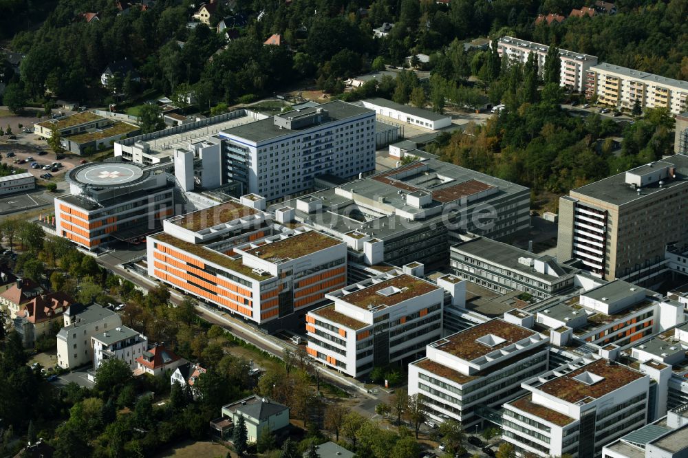 Luftaufnahme Halle (Saale) - Klinikgelände des Krankenhauses und Universitätsklinikum in Halle (Saale) im Bundesland Sachsen-Anhalt, Deutschland