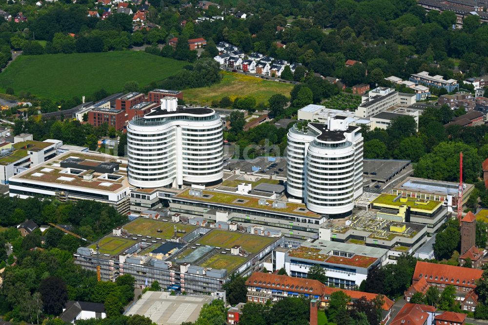 Münster von oben - Klinikgelände des Krankenhauses Universitätsklinikum in Münster im Bundesland Nordrhein-Westfalen, Deutschland