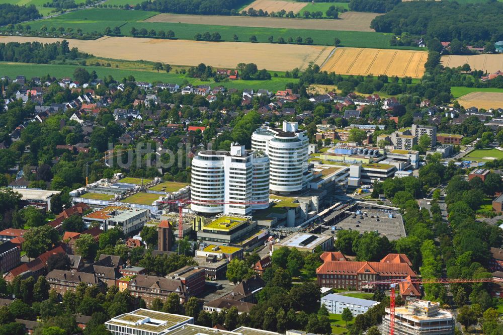 Luftaufnahme Münster - Klinikgelände des Krankenhauses Universitätsklinikum in Münster im Bundesland Nordrhein-Westfalen, Deutschland