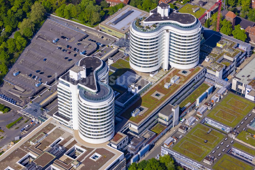 Münster aus der Vogelperspektive: Klinikgelände des Krankenhauses Universitätsklinikum in Münster im Bundesland Nordrhein-Westfalen, Deutschland