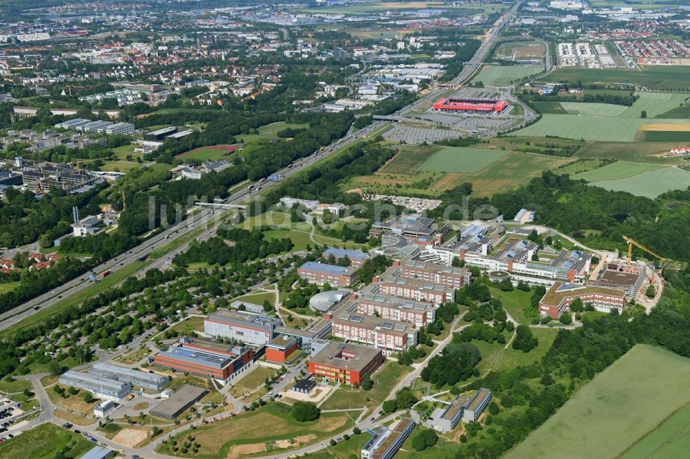 Luftbild Regensburg - Klinikgelände des Krankenhauses Universitätsklinikum Regensburg in Regensburg im Bundesland Bayern, Deutschland