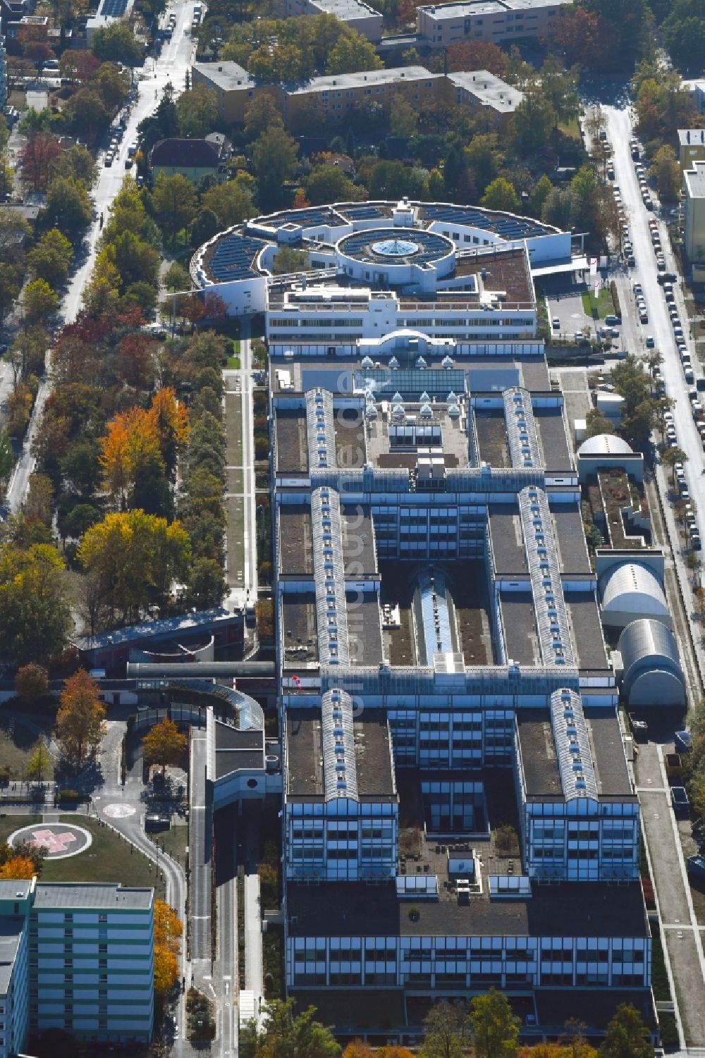 Luftbild Berlin - Klinikgelände des Krankenhauses Vivantes Klinikum Neukölln an der Rudower Straße im Ortsteil Neukölln in Berlin, Deutschland