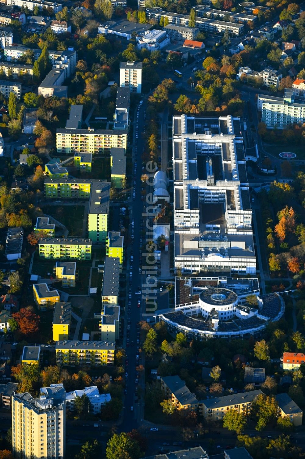 Berlin von oben - Klinikgelände des Krankenhauses Vivantes Klinikum Neukölln an der Rudower Straße im Ortsteil Neukölln in Berlin, Deutschland