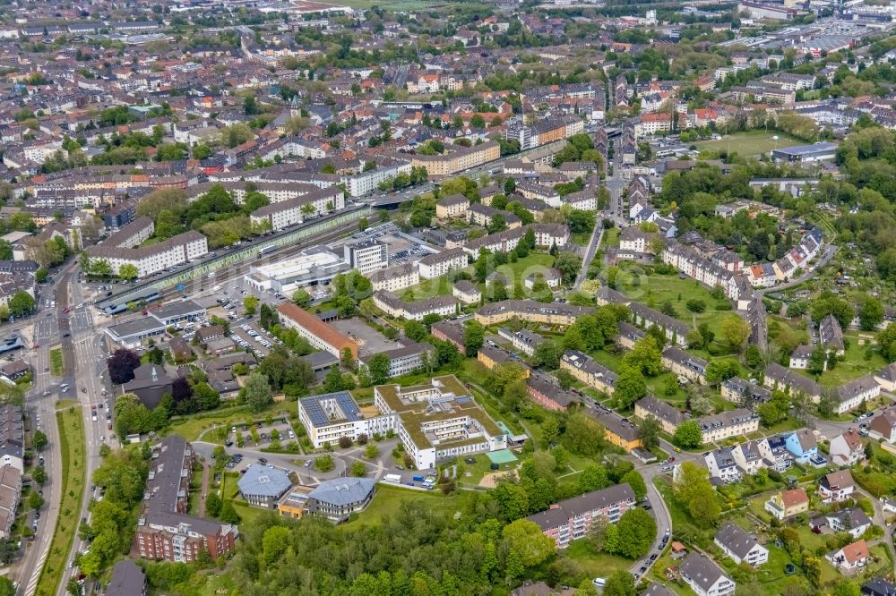 Luftbild Essen - Klinikgelände des Krankenhauses an der Wickenburgstraße im Ortsteil Frohnhausen in Essen im Bundesland Nordrhein-Westfalen, Deutschland