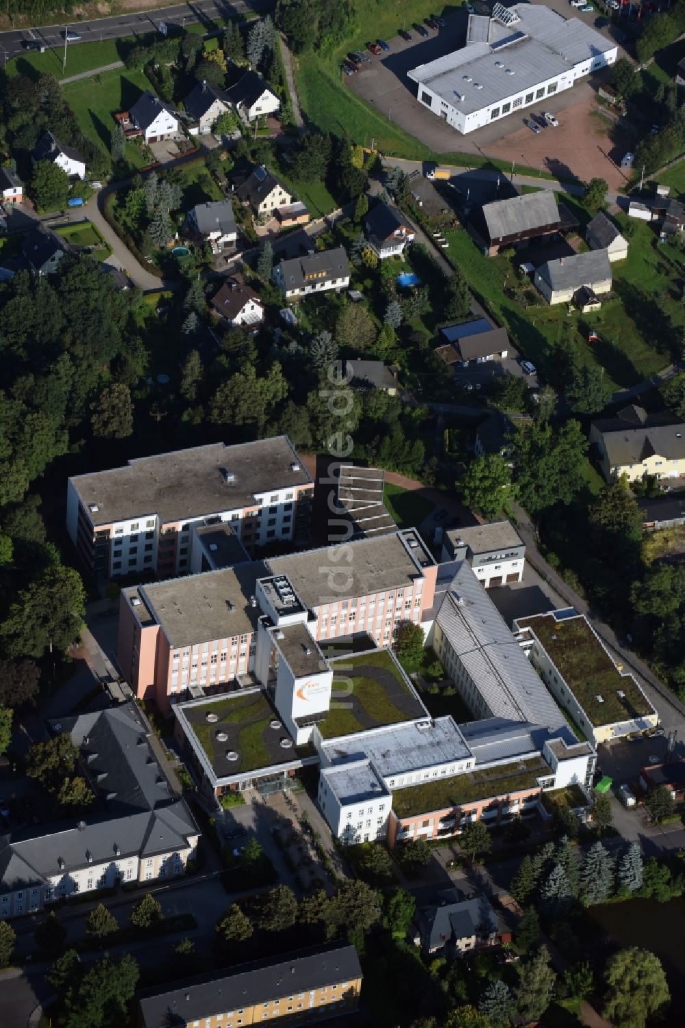 Luftbild Stollberg/Erzgeb. - Klinikgelände der Kreiskrankenhaus Stollberg gGmbH in Stollberg/Erzgeb. im Bundesland Sachsen