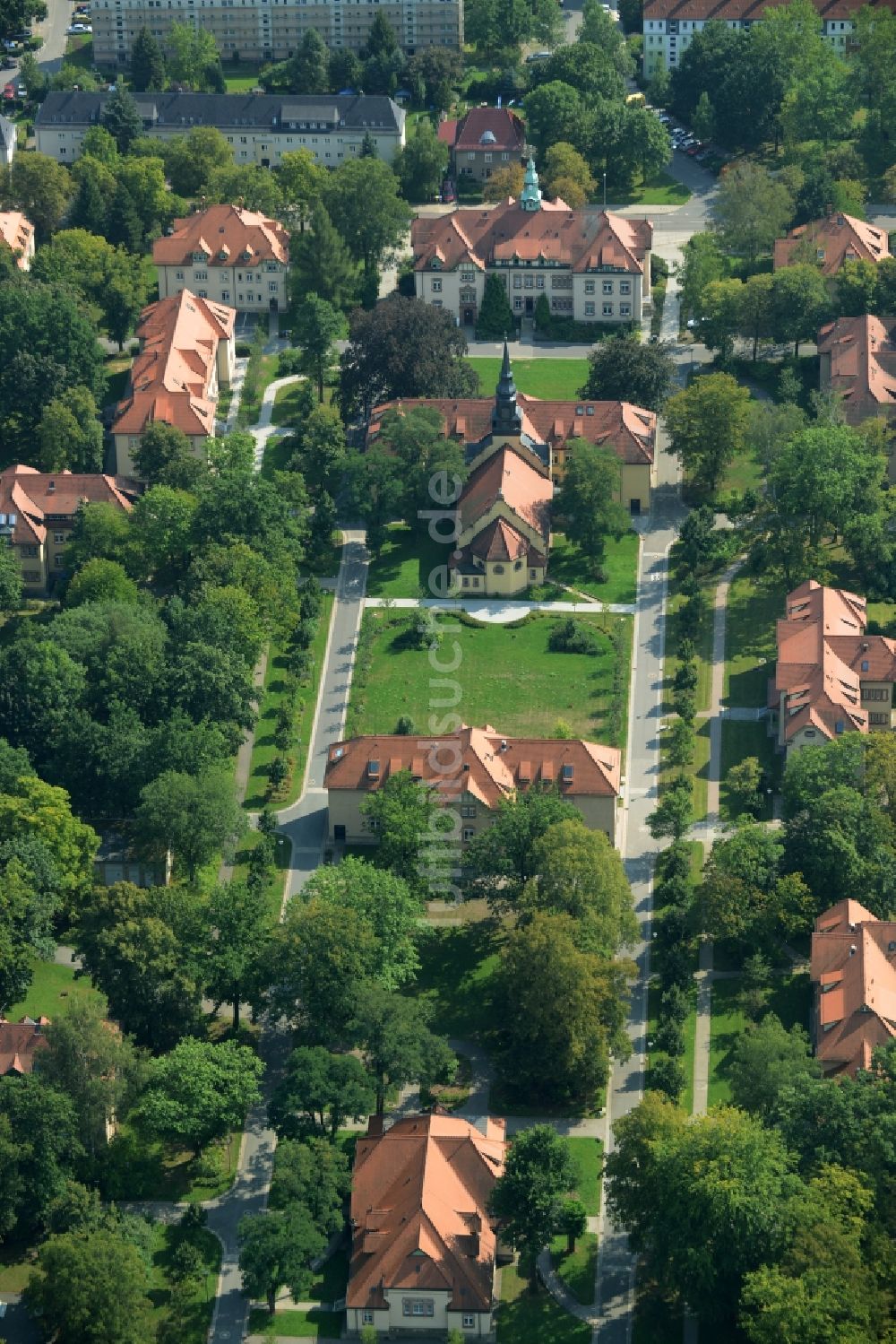 Chemnitz aus der Vogelperspektive: Klinikgelände des Rehabilitationszentrums an der Flemmingstraße in Chemnitz im Bundesland Sachsen