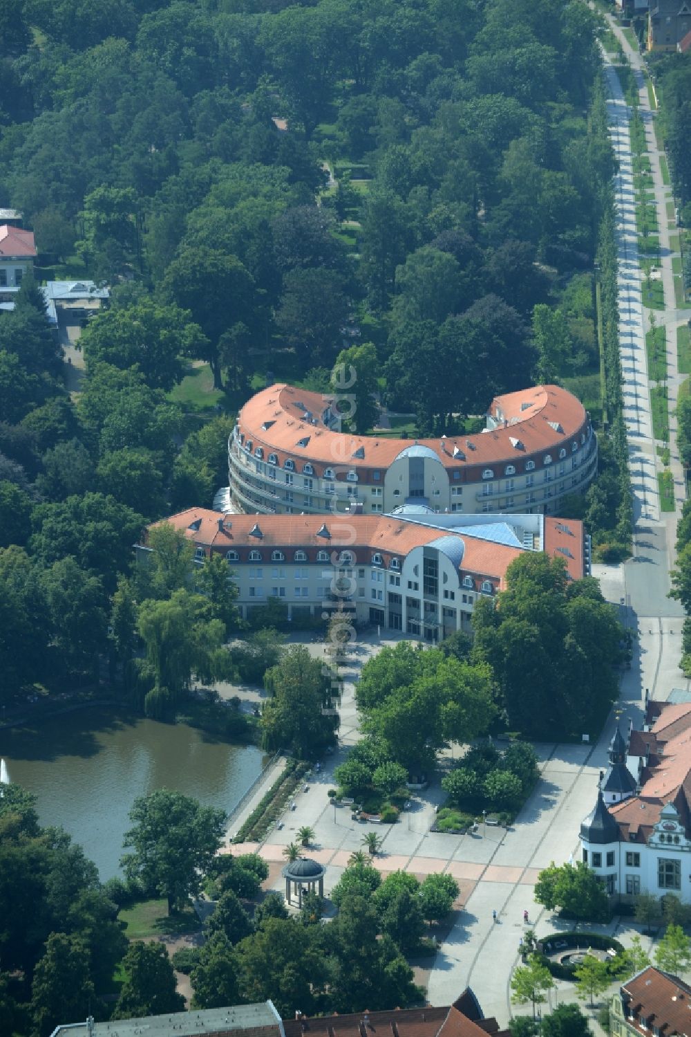 Luftbild Bad Schmiedeberg - Klinikgelände des Rehabilitationszentrums der Rehaklinik in Bad Schmiedeberg im Bundesland Sachsen-Anhalt