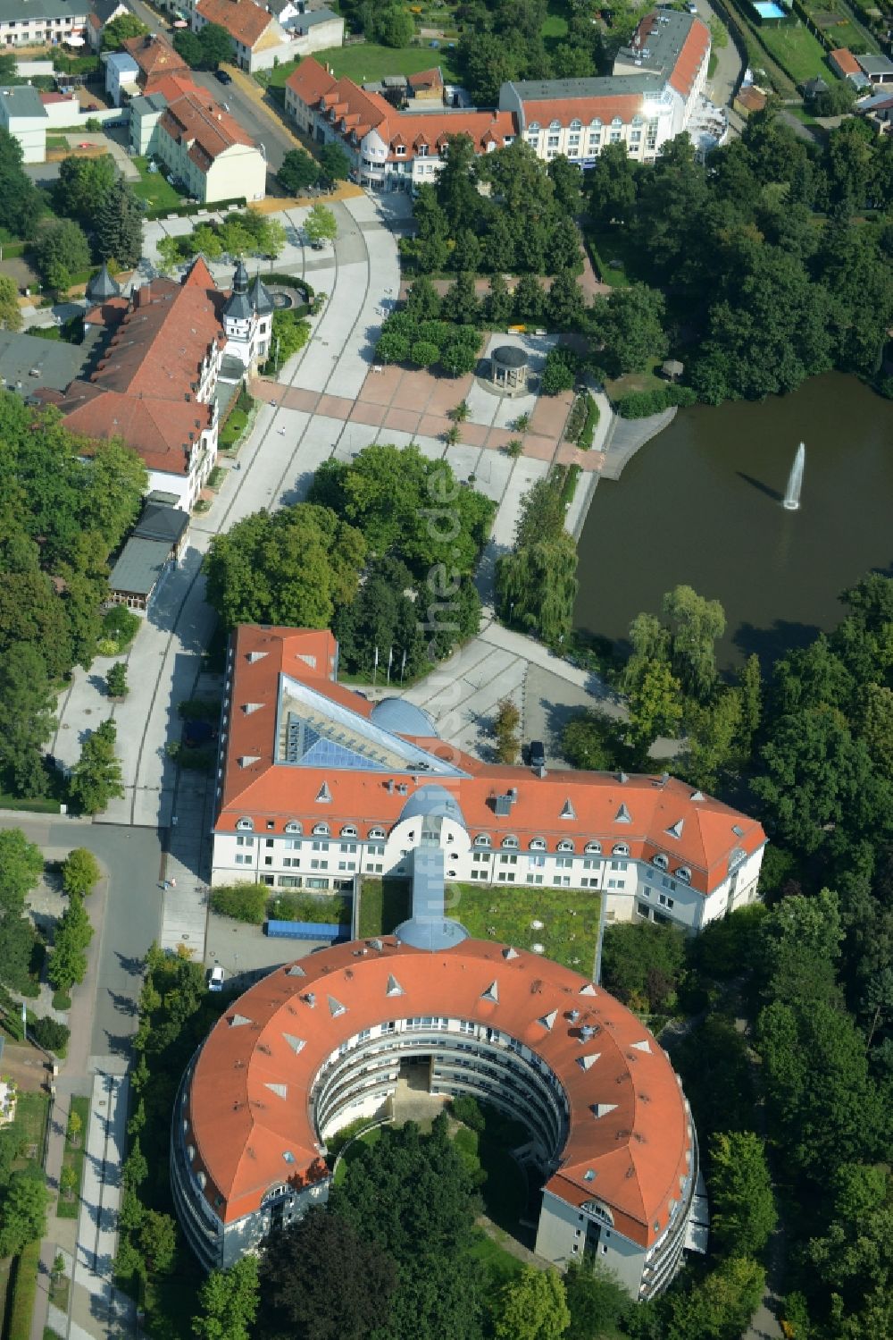 Bad Schmiedeberg aus der Vogelperspektive: Klinikgelände des Rehabilitationszentrums der Rehaklinik in Bad Schmiedeberg im Bundesland Sachsen-Anhalt