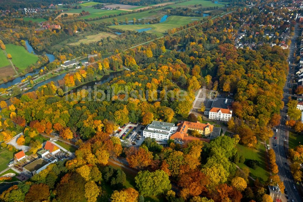 Luftaufnahme Hamm - Klinikgelände des Rehabilitationszentrums der Rehaklinik in Hamm im Bundesland Nordrhein-Westfalen