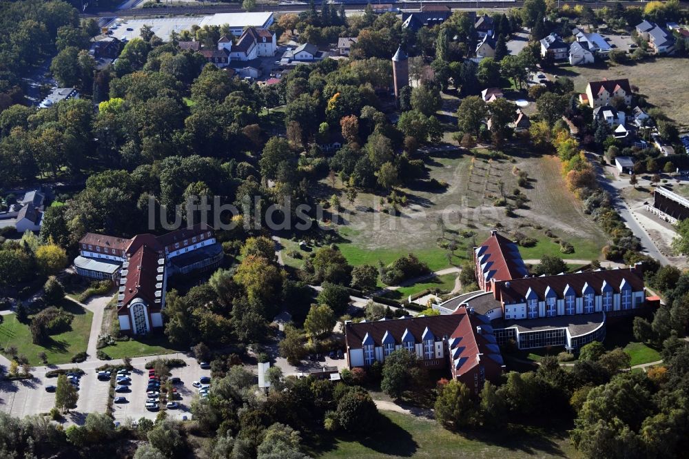 Luftaufnahme Bad Wilsnack - Klinikgelände des Rehabilitationszentrums der Rehaklinik KMG Elbtalklinik in Bad Wilsnack im Bundesland Brandenburg, Deutschland