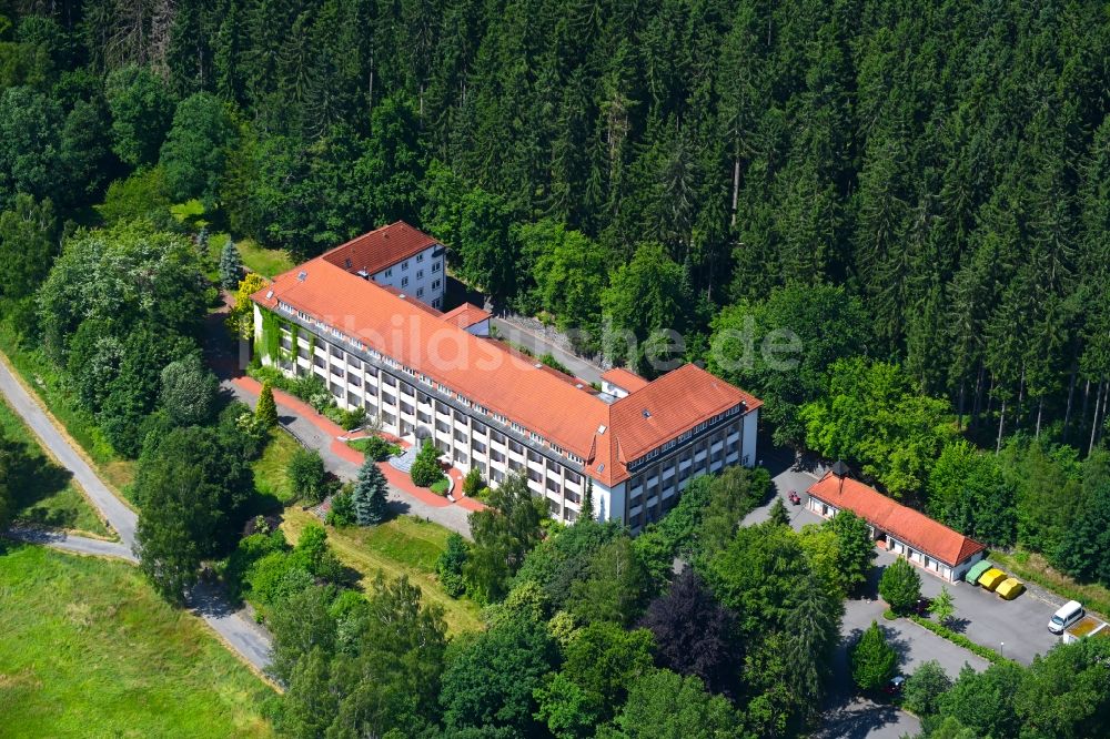 Luftbild Bad Brambach - Klinikgelände des Rehabilitationszentrums der Rehaklinik Vogtland-Residenz in Bad Brambach im Bundesland Sachsen, Deutschland