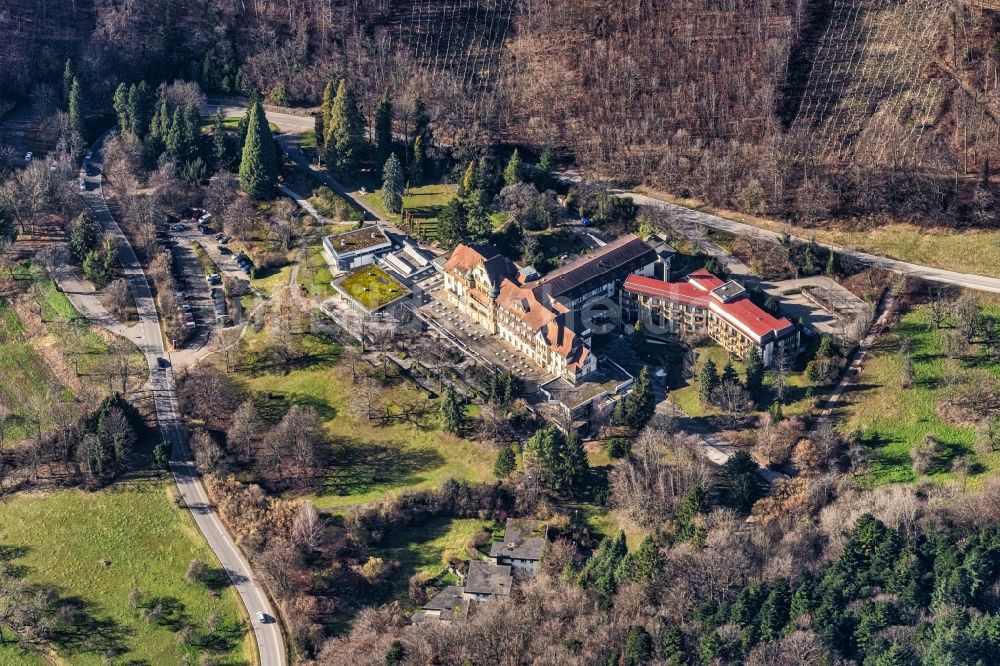 Badenweiler von oben - Klinikgelände der Römerberg Klinik in Badenweiler im Bundesland Baden-Württemberg, Deutschland