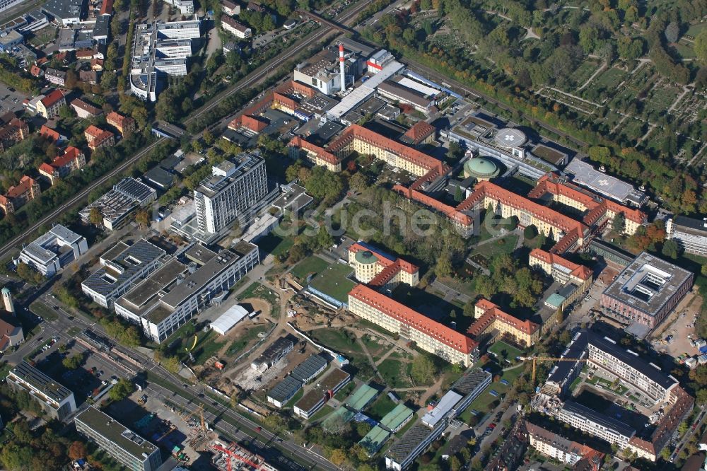 Freiburg im Breisgau von oben - Klinikgelände der Universitätsklinik in Freiburg im Breisgau im Bundesland Baden-Württemberg