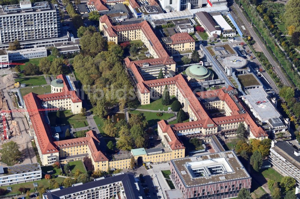 Freiburg im Breisgau von oben - Klinikgelände der Universitätsklinik in Freiburg im Breisgau im Bundesland Baden-Württemberg