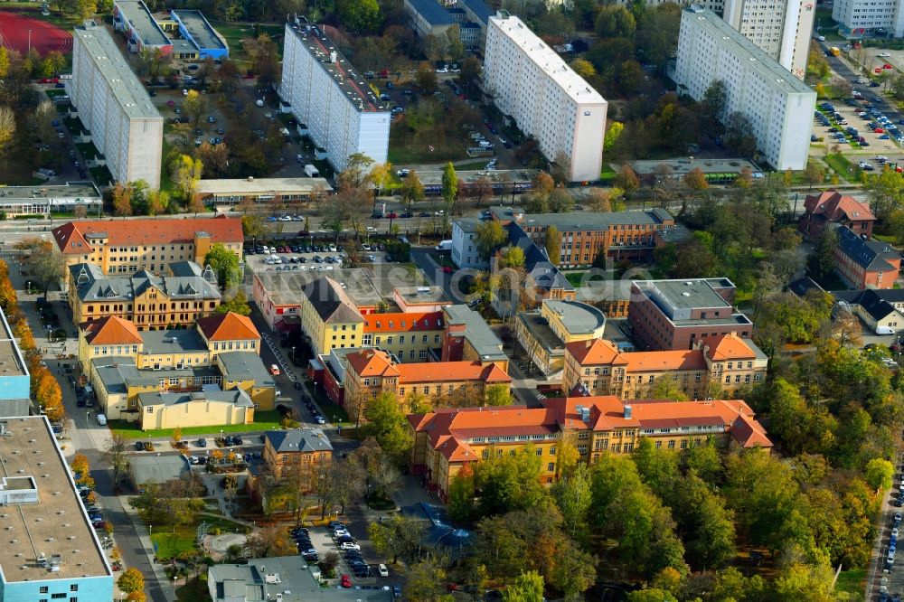 Luftaufnahme Magdeburg - Klinikgelände des Universitätsklinikum in Magdeburg im Bundesland Sachsen-Anhalt, Deutschland