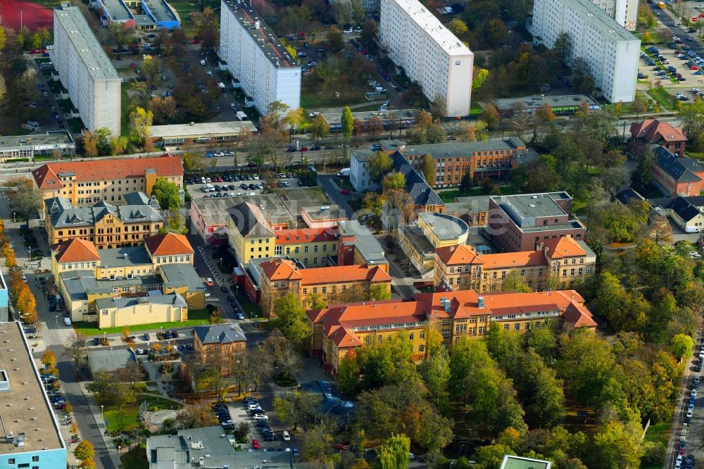 Magdeburg von oben - Klinikgelände des Universitätsklinikum in Magdeburg im Bundesland Sachsen-Anhalt, Deutschland