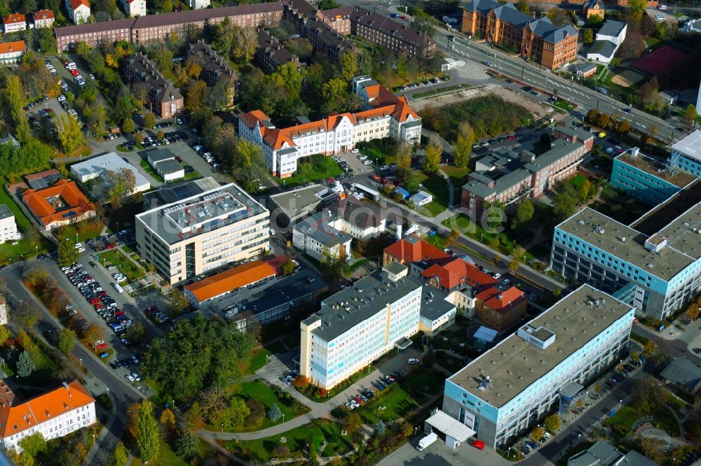 Luftbild Magdeburg - Klinikgelände des Universitätsklinikum in Magdeburg im Bundesland Sachsen-Anhalt, Deutschland