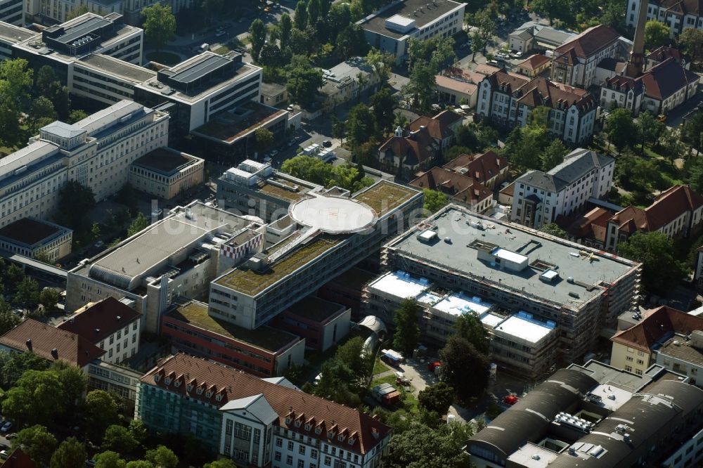 Luftaufnahme Dresden - Klinikgelände des Universitätsklinikums Carl Gustav Carus Chirurgisches Zentrum in Dresden im Bundesland Sachsen