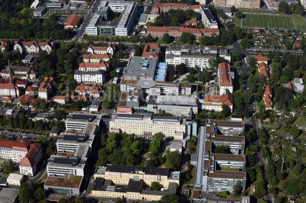 Luftbild Dresden - Klinikgelände des Universitätsklinikums Carl Gustav Carus Dresden in Dresden im Bundesland Sachsen