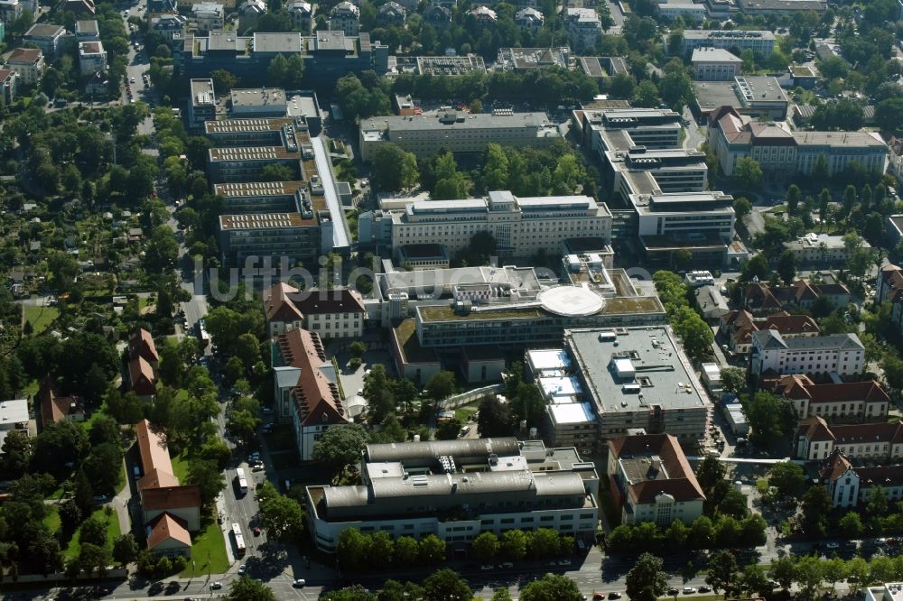 Luftbild Dresden - Klinikgelände des Universitätsklinikums Carl Gustav Carus Dresden in Dresden im Bundesland Sachsen