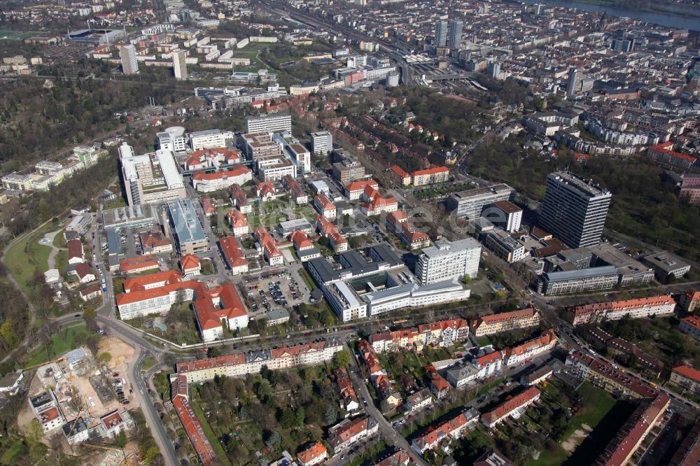 Luftaufnahme Mainz - Klinikgelände der Universitätsmedizin der Johannes Gutenberg-Universität in Mainz im Bundesland Rheinland-Pfalz