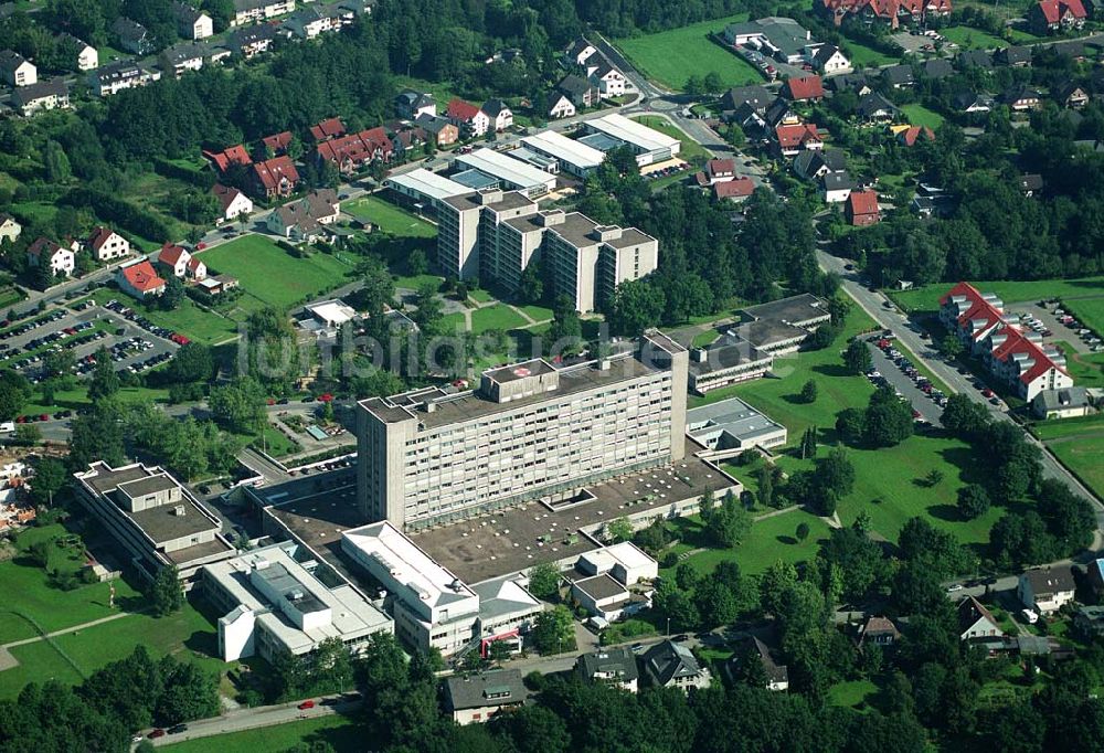 Herford (NRW) von oben - Klinikum Herford und Erweiterungsbaustelle einer Aufnahmestation - Herford (NRW)